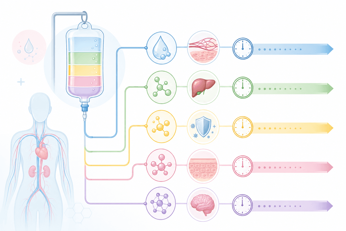¿Cuánto dura el efecto de la terapia con fluidos intravenosos? Un resumen completo de la duración por componente.