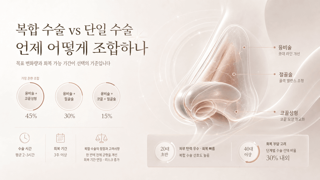 코성형 — 복합 수술 vs 단일 수술 — 언제 어떻게 조합하나