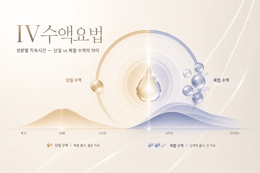 IV수액요법 — 성분별 지속시간 — 단일 vs 복합 수액의 차이