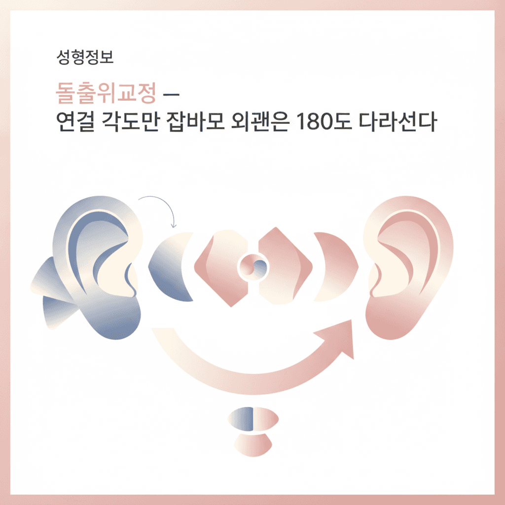 성형정보 — 돌출귀교정 — 연골 각도만 잡아도 외관은 180도 달라진다