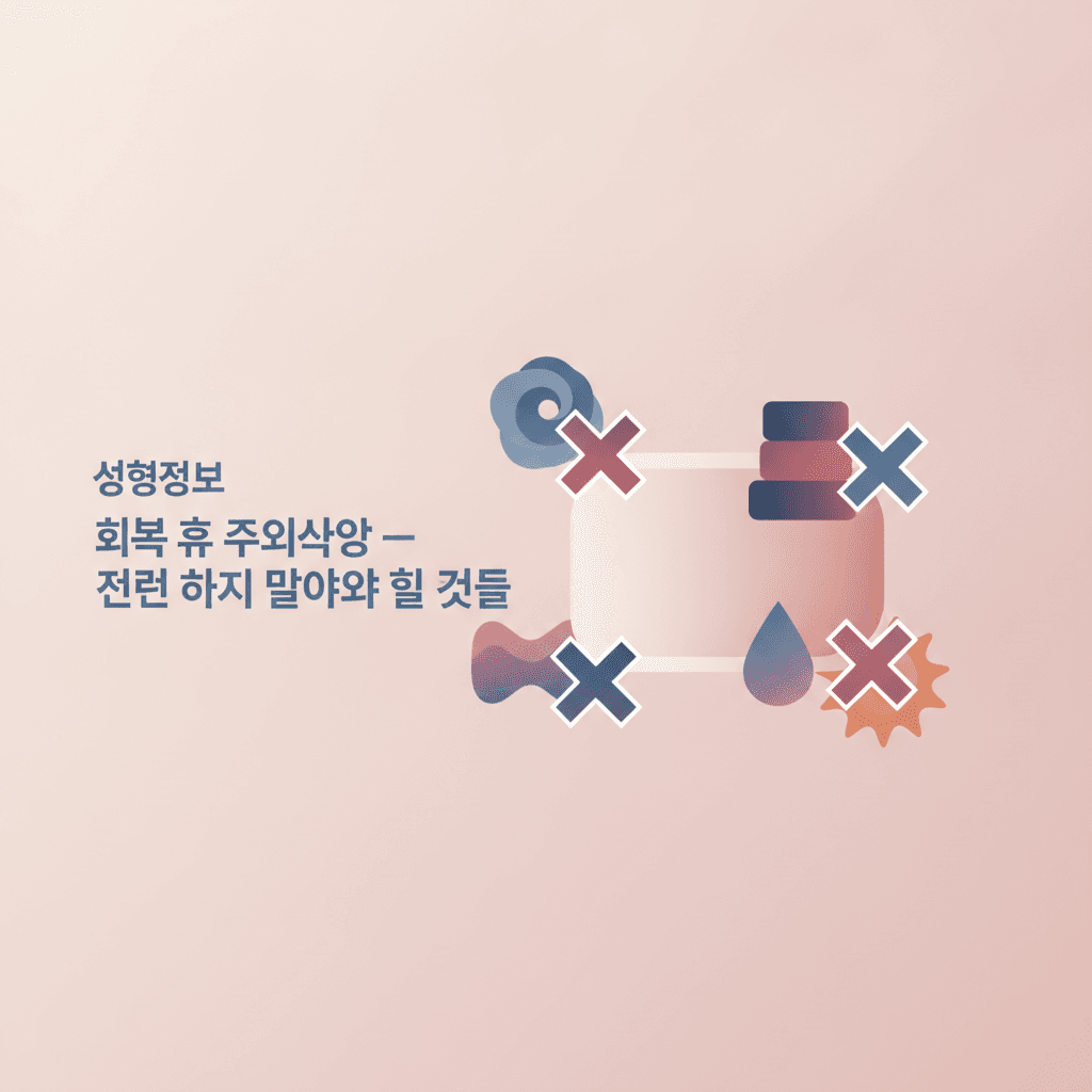 성형정보 — 회복 후 주의사항 — 절대 하지 말아야 할 것들