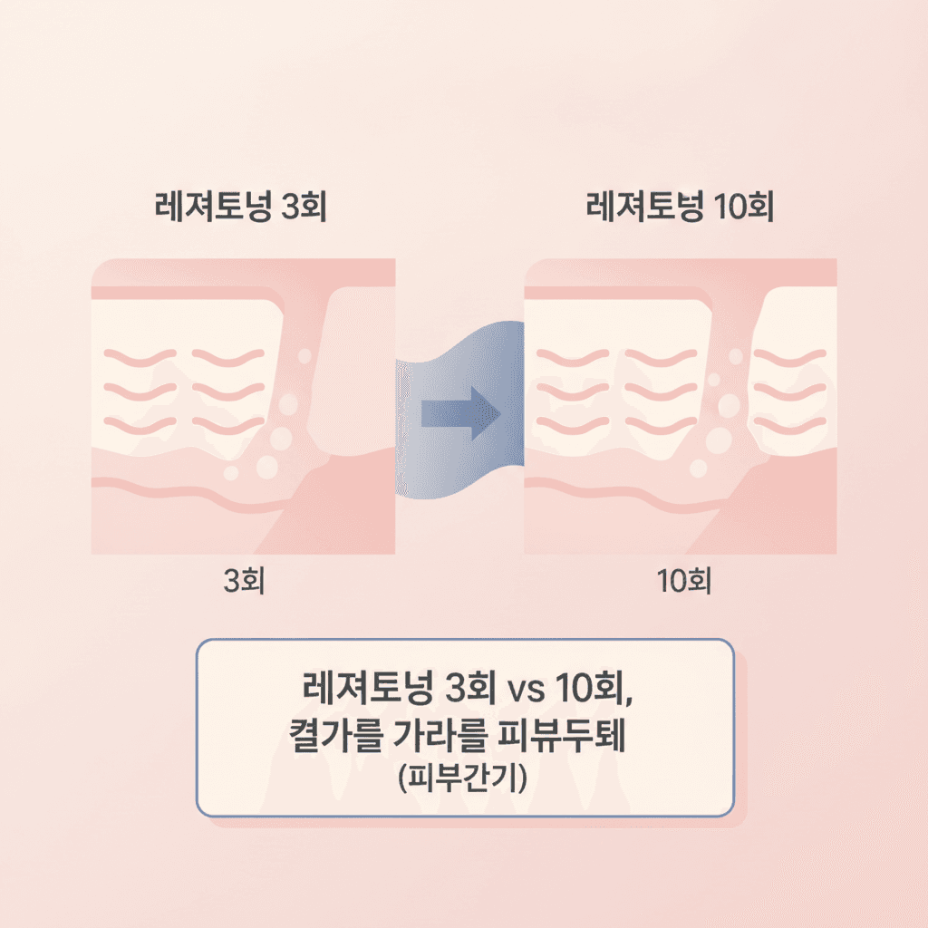 레이저토닝 3회 vs 10회, 결과를 가르는 피부두께