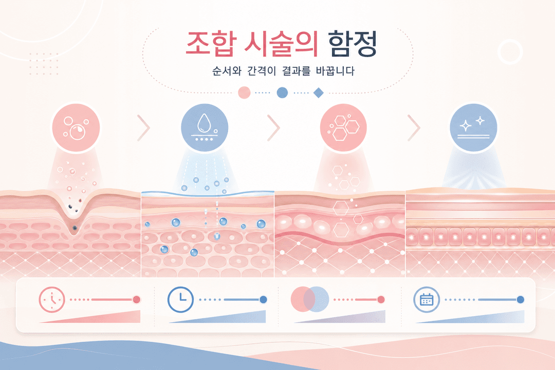 아쿠아필 — 조합 시술의 함정 — 순서와 간격이 결과를 바꿉니다