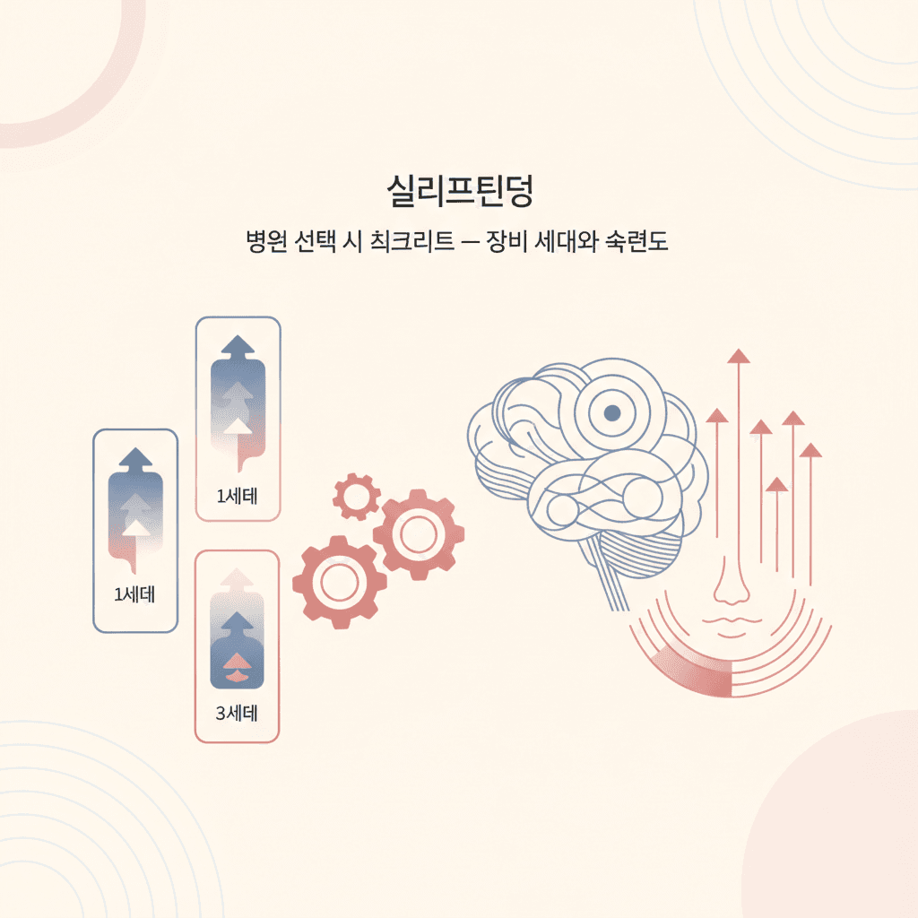 실리프팅 — 병원 선택 시 체크리스트 — 장비 세대와 숙련도