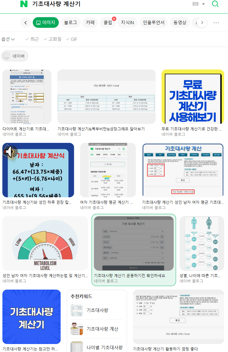 기초대사량 계산기 써봤는데요… 1