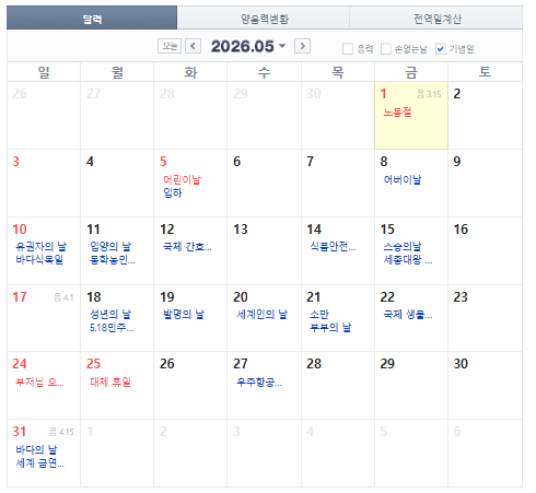 5월 쉬는 날 정리 1