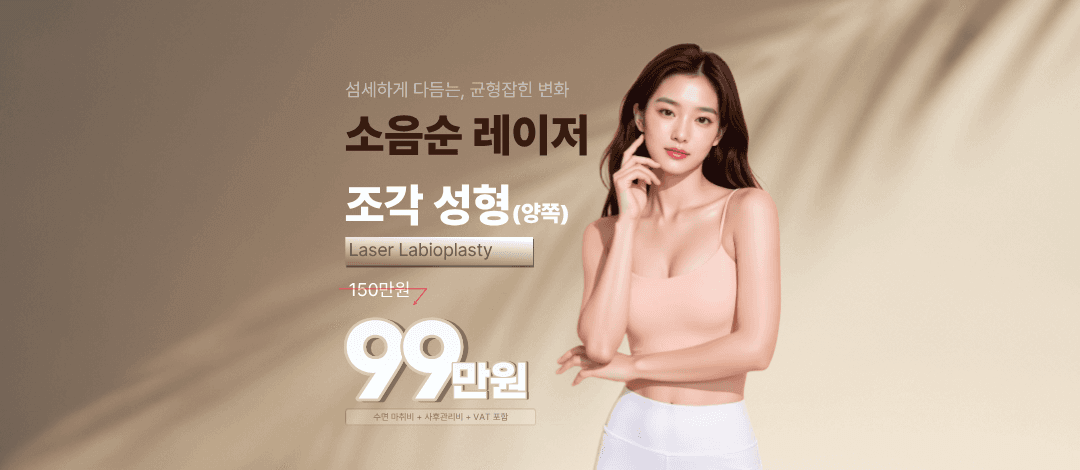소음순 레이저 조각 성형 "섬세하게 다듬는, 균형잡힌 변화"